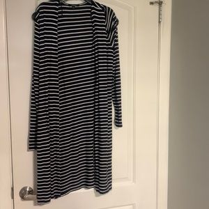 Navy blue and white cardigan